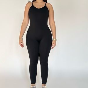 V Cut Jumpsuit Scrunch Design